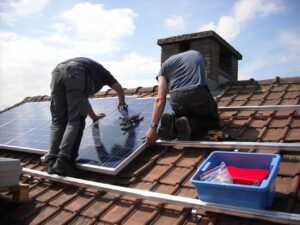 solar panels on tile roof