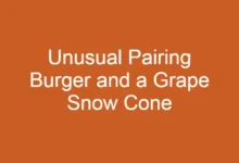 burger and a grape snow cone