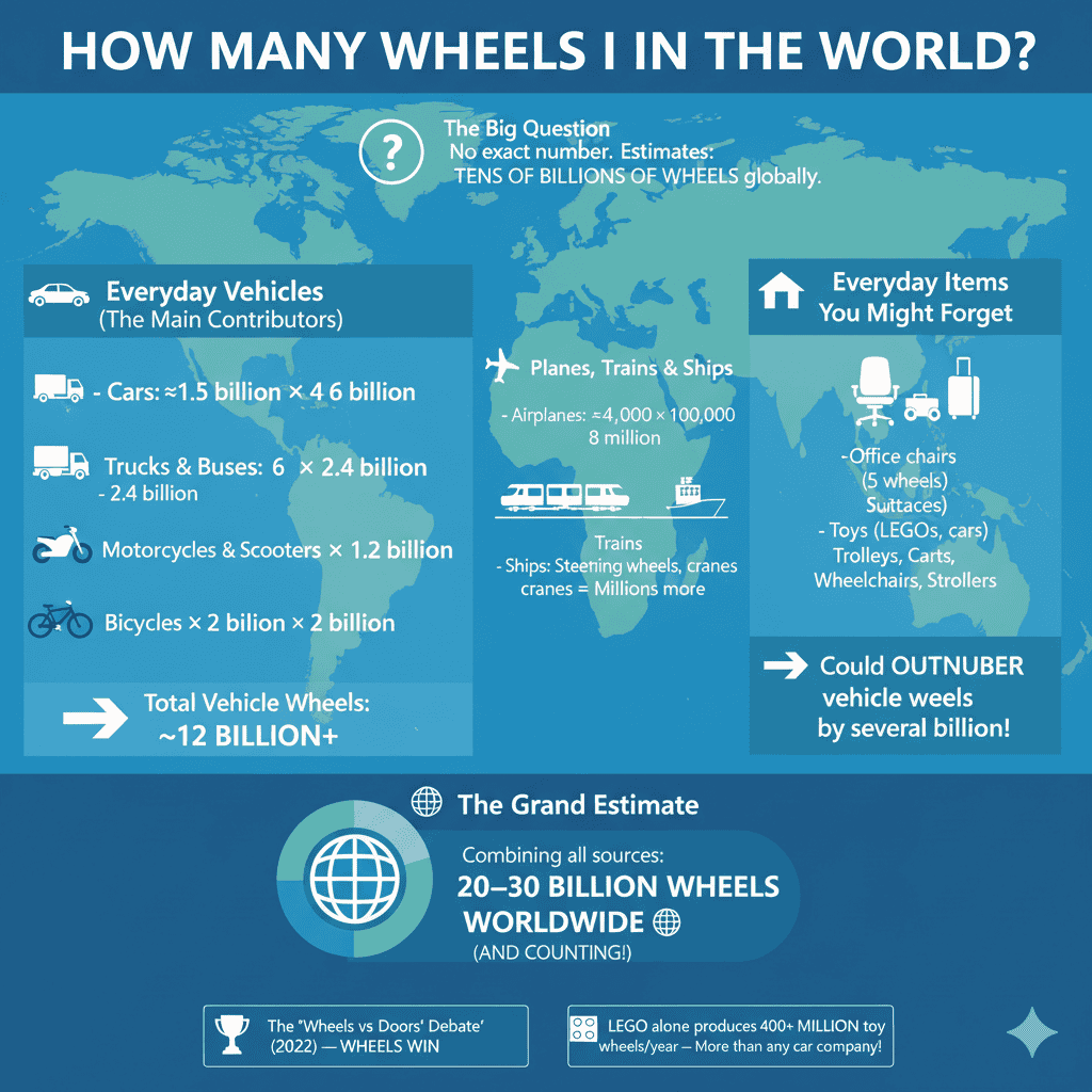 how many wheels are there in the World today
